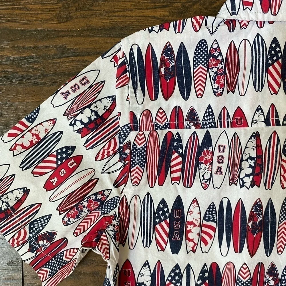The Children’s Place, Boys, Button Down, Red/White/Blue, USA, Size 7/8, M, NWT